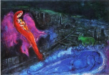  sobre Pintura - Puentes sobre el Sena contemporáneo Marc Chagall